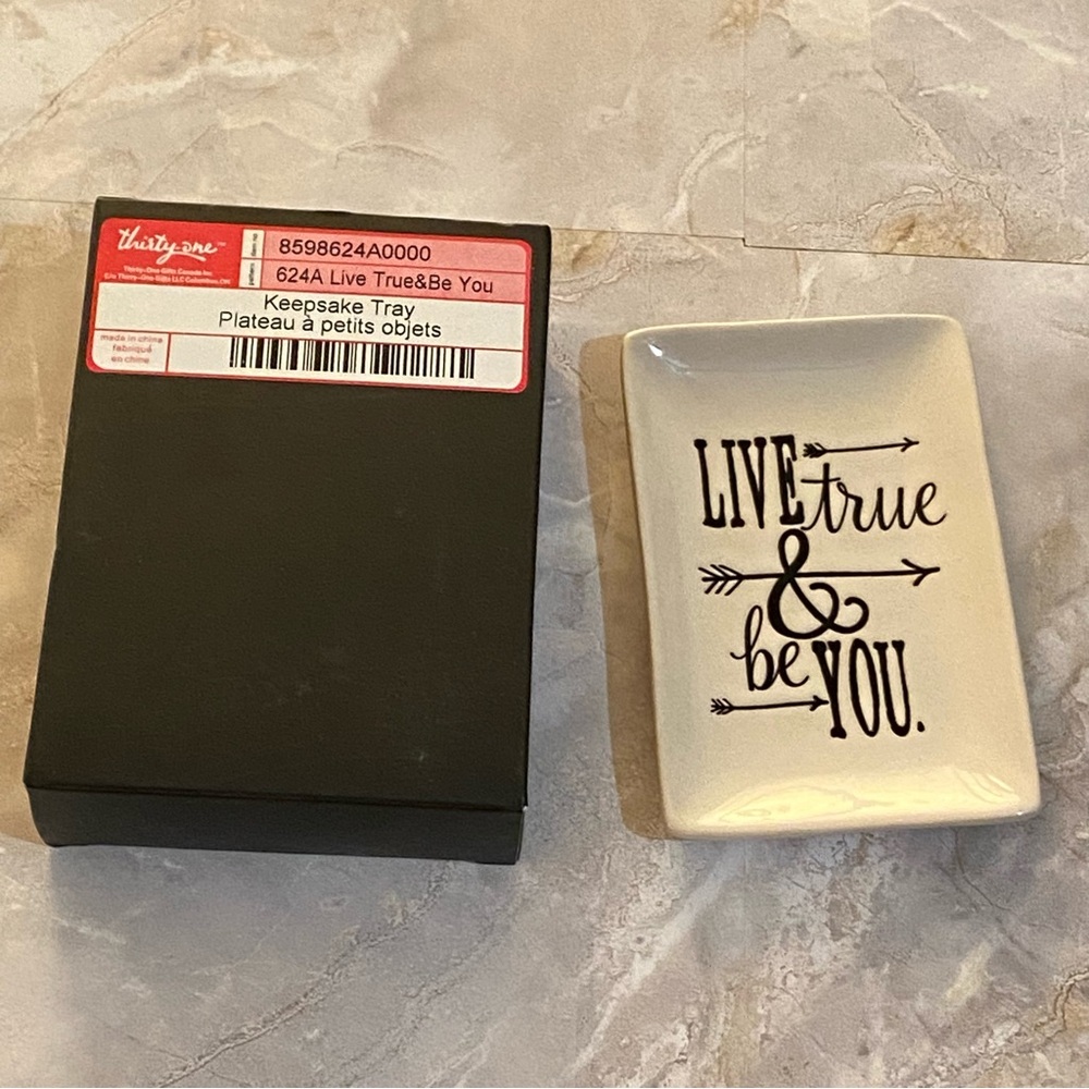Thirty One Live True & Be You Keepsake Jewelry Tray